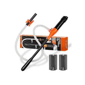 Portable Transfer Pump, Battery Operated Electric Siphon Pump for Gas, Fuel, Diesel, Water Transfer, 2.4 GPM Flow Oil Extractor -Easy to Use Hand Fuel Pump, Multi-Use Siphon Fuel Transfer Pump
