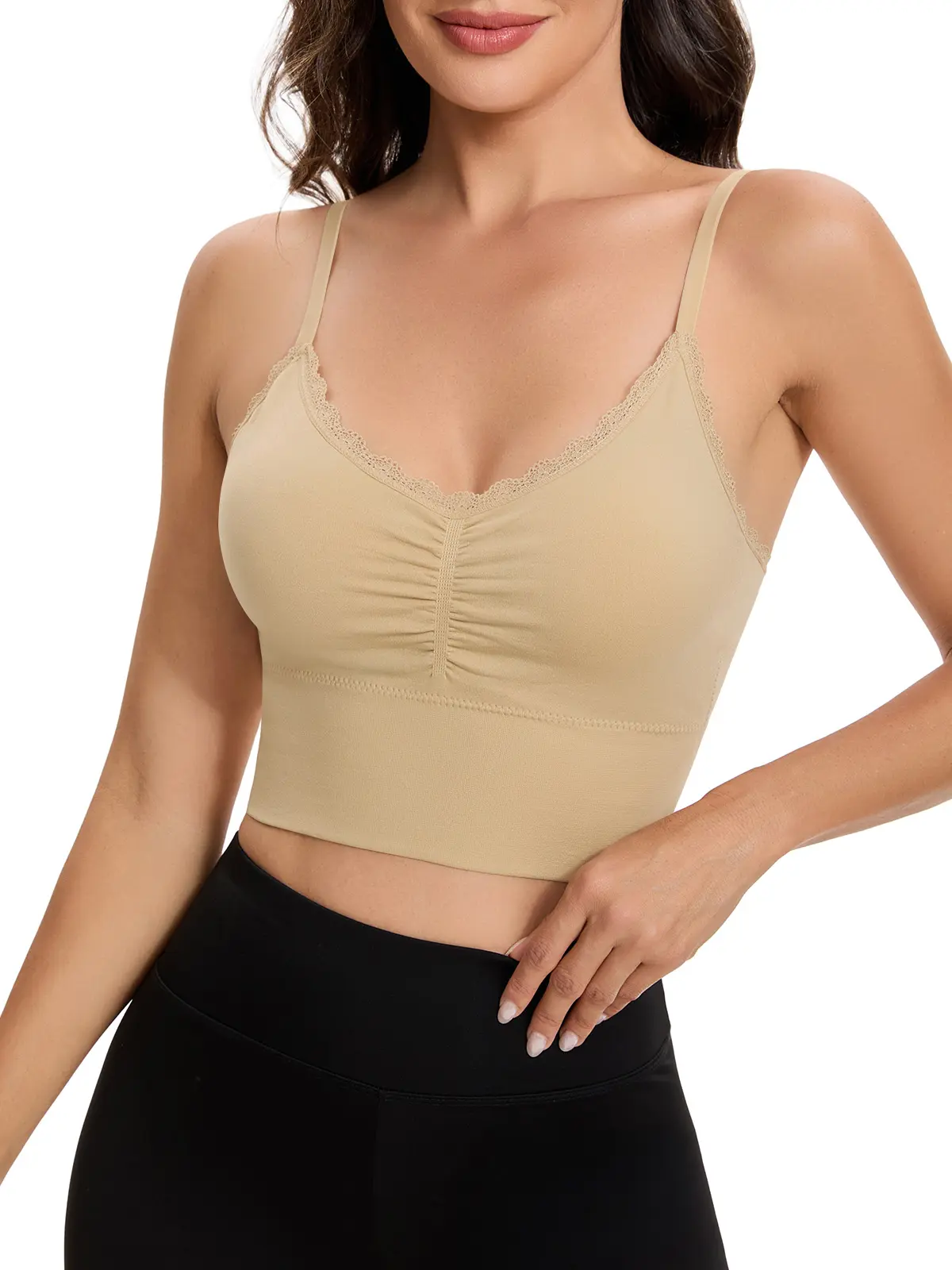XEY Women's Comfortable Slimming Camisole with Ruched Bust