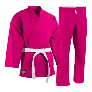 ProForce 6 oz Karate Uniform Elastic Drawstring Pants poly cotton blend Pink
