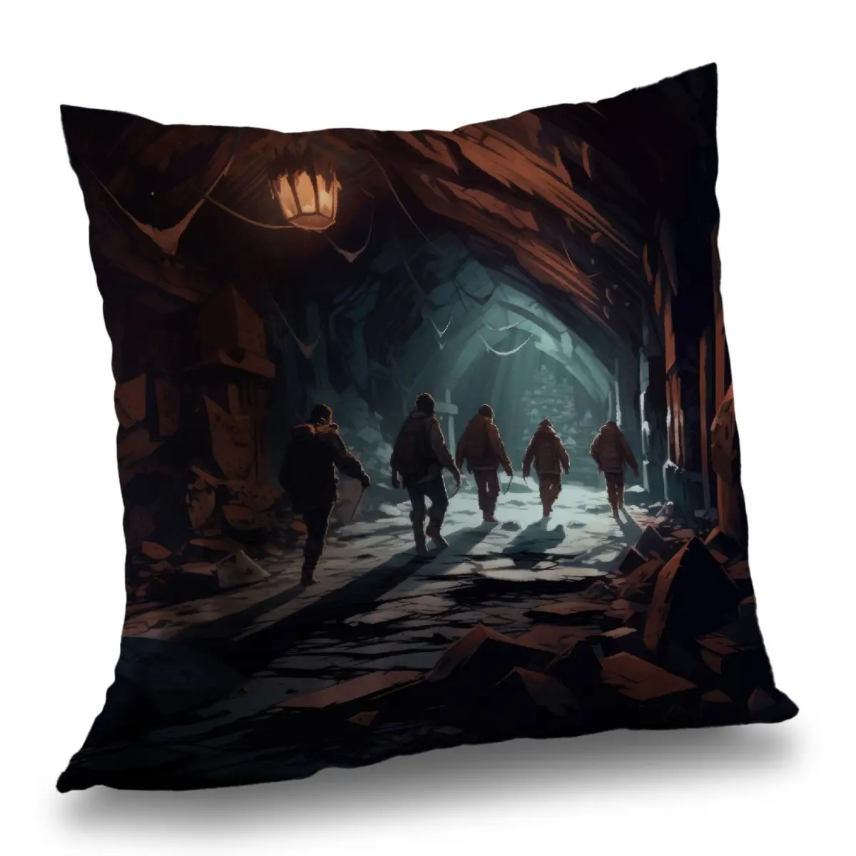 MWW C1PT2626ZH6ZBG 26x26 in. Beige Catacombs Twill Polyester Pillow - Durable Textile Soft Furnishing with Insert, Shape Retention, for Home Decor, Living Room, 26 X 26 In.