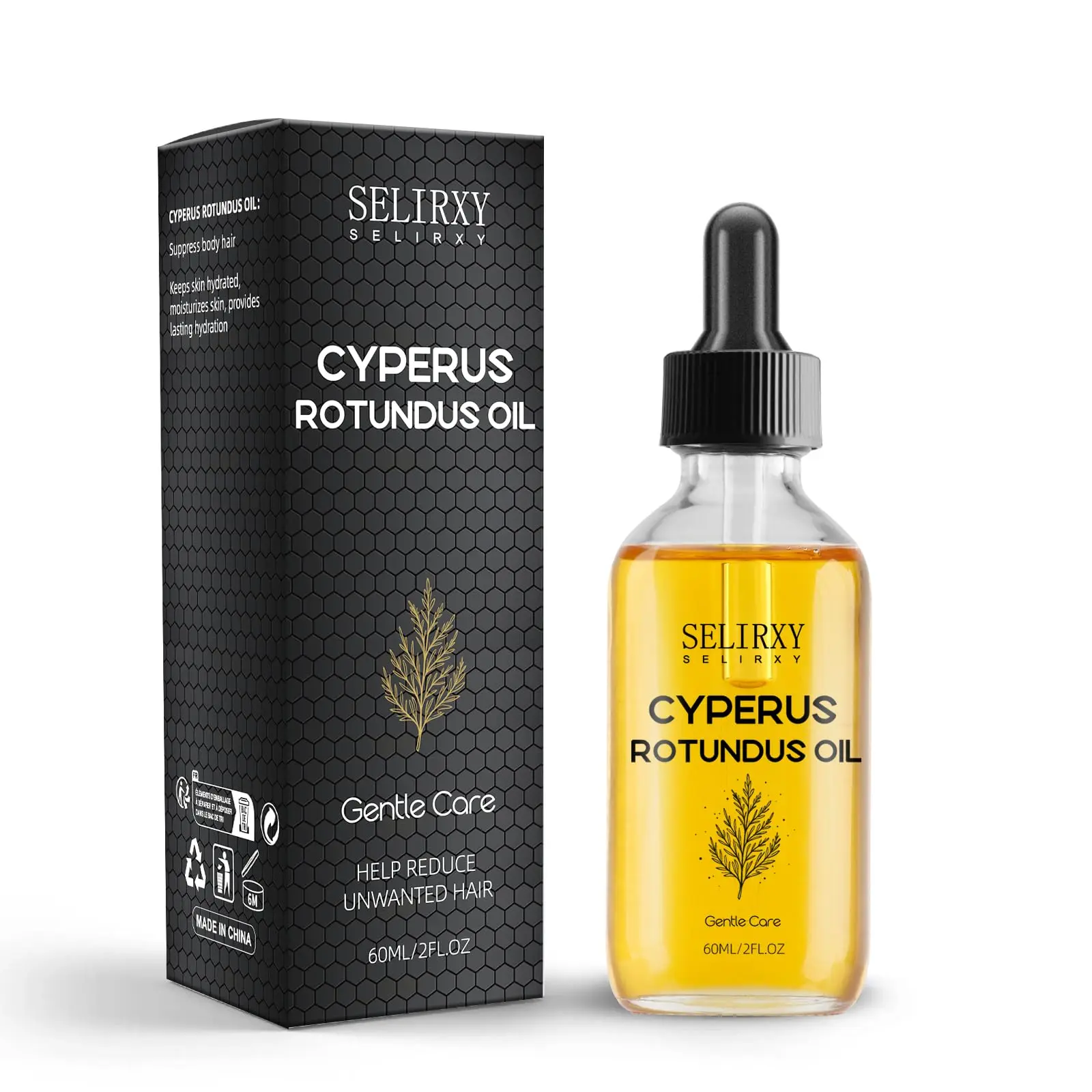 Cyperus Rotundus Oil for Hair Removal Care, Natural Hair Reduction, Soothing and Moisturizing After Waxing Care, After Shaving Oil for Men and Women, Reducing Body Hair Growth- 60ml/2 fl oz
