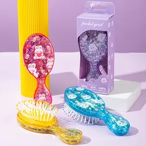 Mini Cartoon Theme Flashy Cushion Comb, Portable Anti-Static Hair Massage Brush, Soft Rebound Air Cushion, Hair Care Tool, Hair Styling Tools for Women and Kids