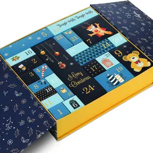 Christmas Countdown Calendar DIY Gift Box, Personalizable Gift Box, Paper Christmas Advent Calendar, 24 Days Surprise Xmas Gift Empty Box, Reusable Christmas Puzzle Boxes