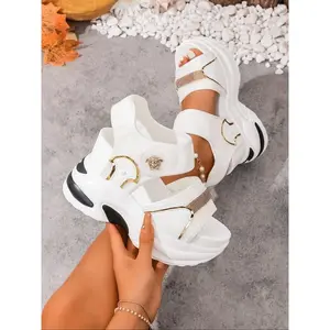 FashionableThickSoleSandalswithUniqueDecoration,TrendyCasualStyleforSummerOutings,ComfortableandStylishFootwear