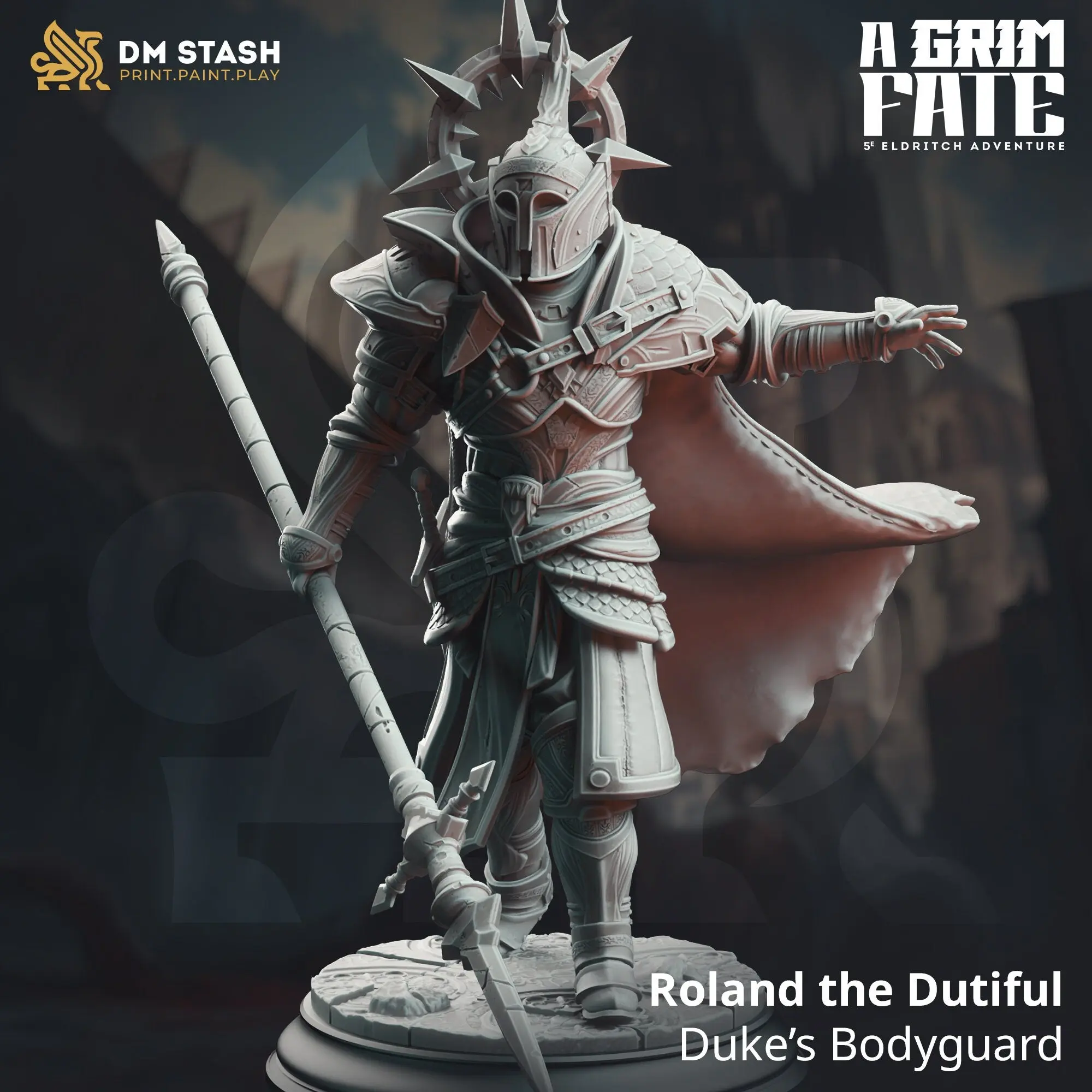 Bodyguard Knight - Roland the Dutiful 3D-Printed Resin Miniature, 3D Printing Home Decor Statue & Figurine for DM Stash