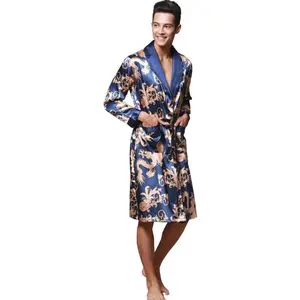 TOP Men’s Long-Sleeve Satin Dragon Kimono Lightweight Bathrobe/Pajamas – Cool