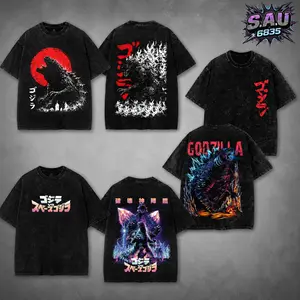 [COLLECTON] Godzilla King of the Monsters Comic Graphic Tee Gojira Japanese Manga Art Vintage Bootleg Acid Wash Heavyweight Boxy Fit Premium Cotton Streetwear