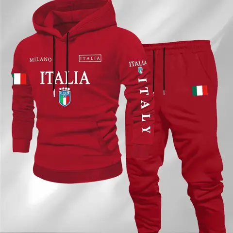 Men's Letter Print Casual Sportswear Set, Hooded Sweatshirt & Drawstring Pants, Fall Winter Comfortable, 2 Piece Set, Sweatsuit Set Outfit, Casual Sweatsuits Set