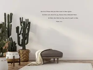 Psalm 5:11 - Scripture Wall Art Decals - Bible Verse Wall Sticker - Christian Bedroom Decal