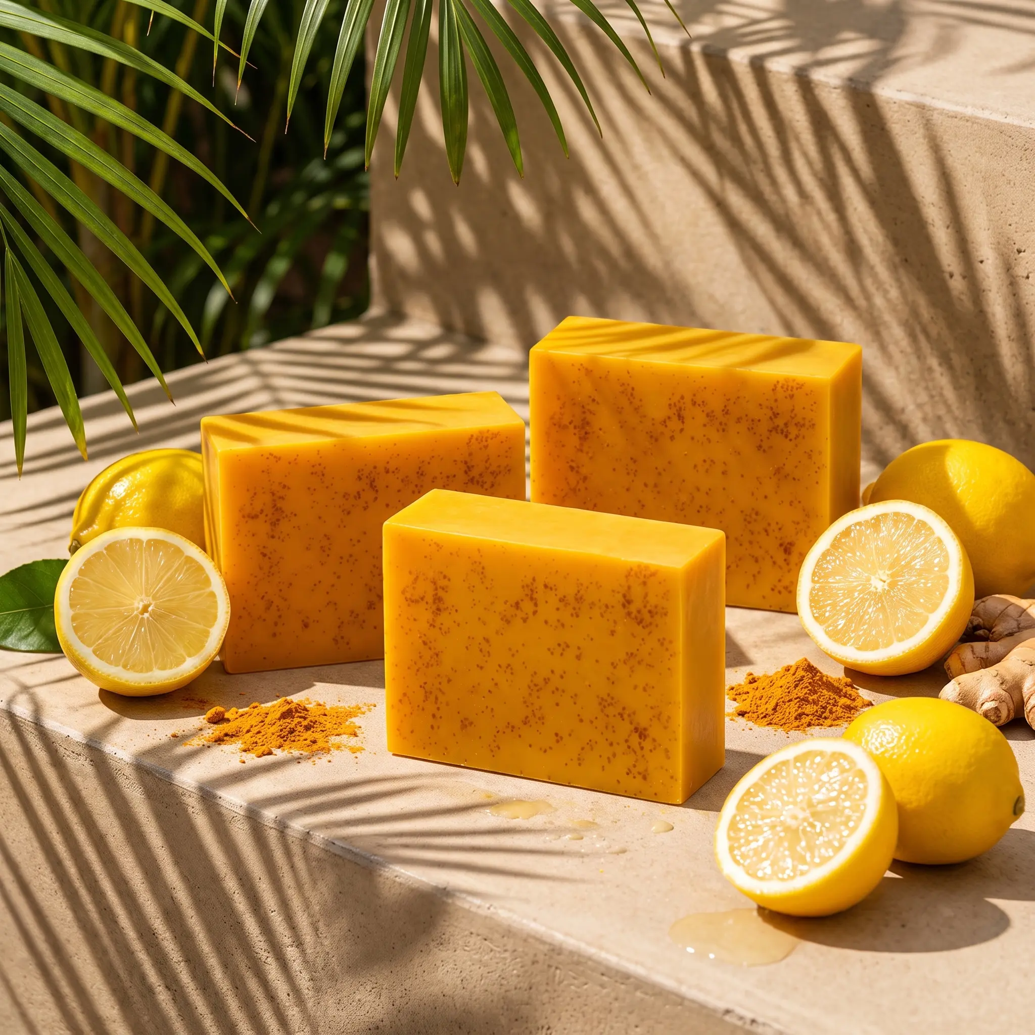 Lemon Turmeric Kojic Acid Soap Bar for Face & Body – Brightening Cleansing Soap for Dark Spots, Uneven Skin Tone, Hydrating Body Care & Daily Skincare