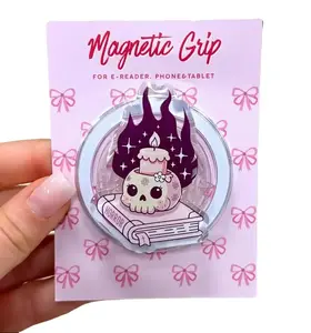 Horror Candle Phone Grip, Spooky Bookish Griptok, Magnetic Kindle Holder, Gothic Reader Gift for Book Lovers, BookTok Merch, Horror Movie Accessory Pop