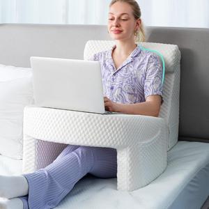 soft reading pillow, arm rest lap desk pillow with removable & washable cover, comfy sitting pillow for adult gaming, working, playing, crocheting, friend gift ideas