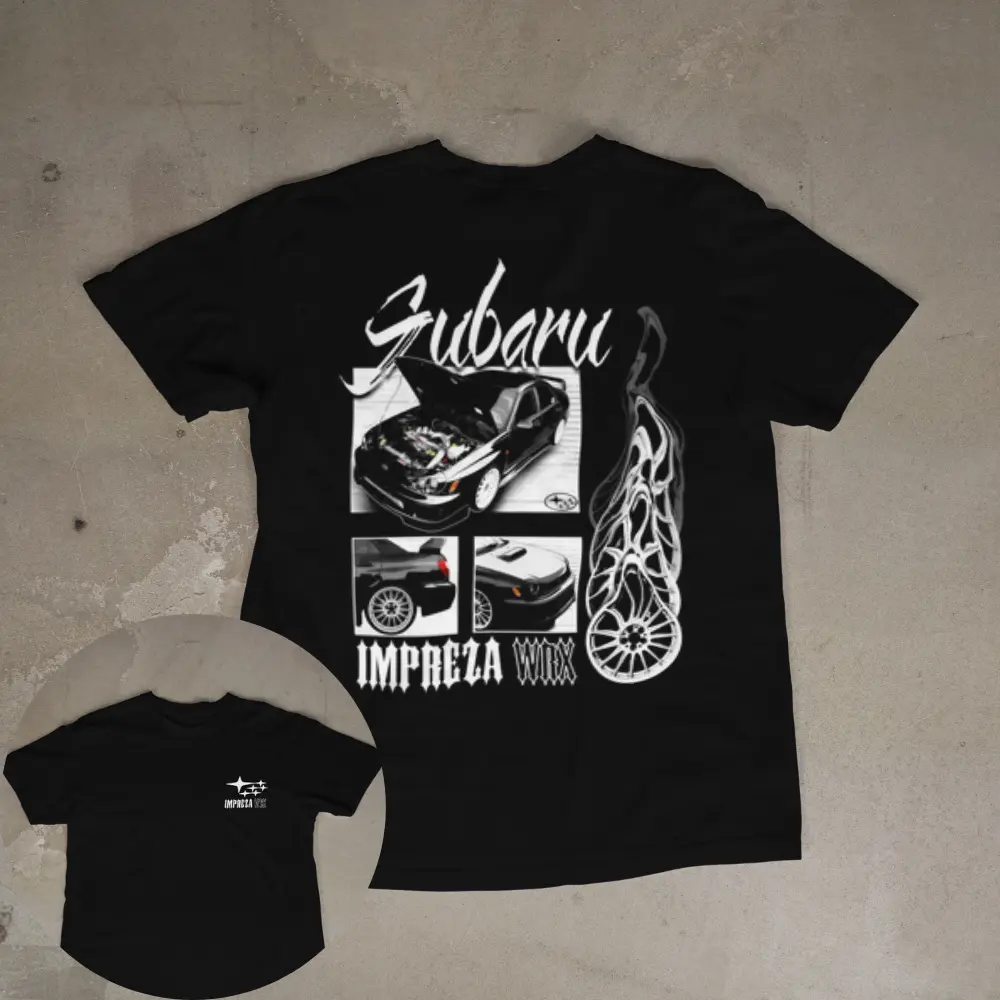 Subaru Impreza WRX Shirt, JDM Car T Shirt, Subaru WRX Tee, Japanese Sports Car Graphic Tee, Turbo Rally Car Shirt, Subaru Enthusiast Gift, Street Racing Apparel, Front and Back Print Unisex T-Shirt