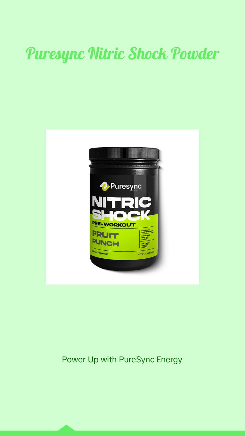 PureSync - Nitric Shock Pre-Workout Powder (Fruit Punch) - 0.66lb 30 Scoop