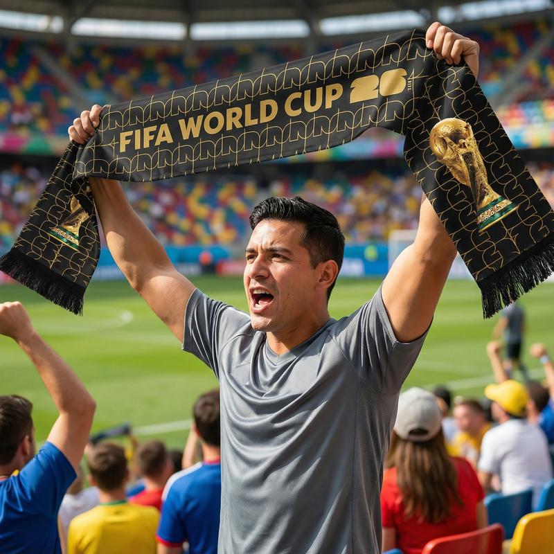 FIFA World Cup 2026 Fan Support Scarf High-Definition Print Lightweight Polyester Non-Stuffy Perfect for Fans Game Days Collect Gift Daily Wear