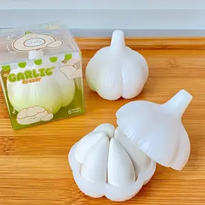 Cute Garlic Shaped Eraser, 1 Count Creative Eraser with Cover, Portable Eraser for Students, Office Stationery & Supplies