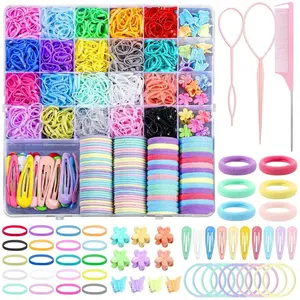 1 set hair rope hair comb rubber band set does not hurt the hair baby girl hair scrunchie children's hair accessories