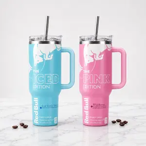 RBull FULL OF COLORS EDITION Tumbler With Handle - Energy Tumbler for Extreme Sports Athlete - 20oz/40oz Energy Drink, Insulated Travel Mug With Straw Lid Portable Water Bottles Drinkware