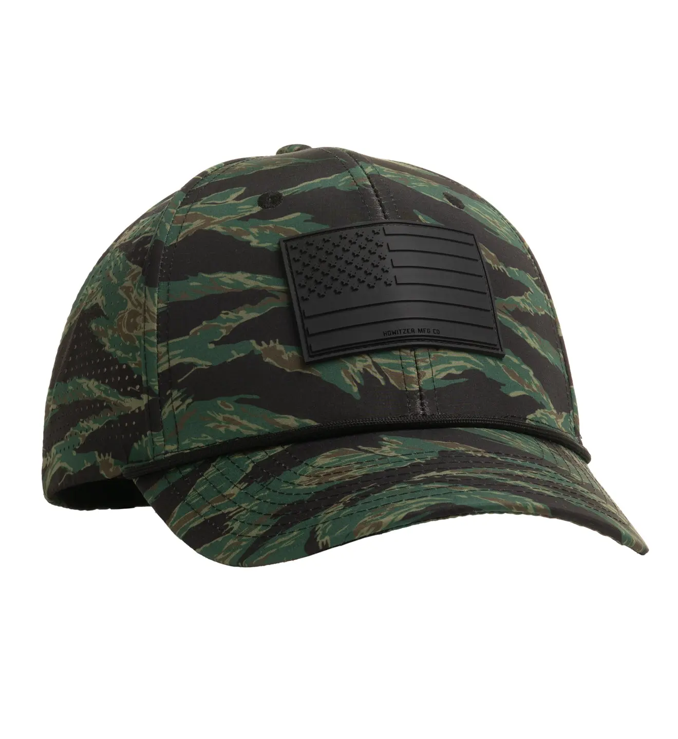Howitzer Men's Patriot Tiger Camo Hat - Adjustable Expandable Snapback with Breathable Mesh, 100% Polyester, 100% Polyester Hats, Adjustable Expandable Hats