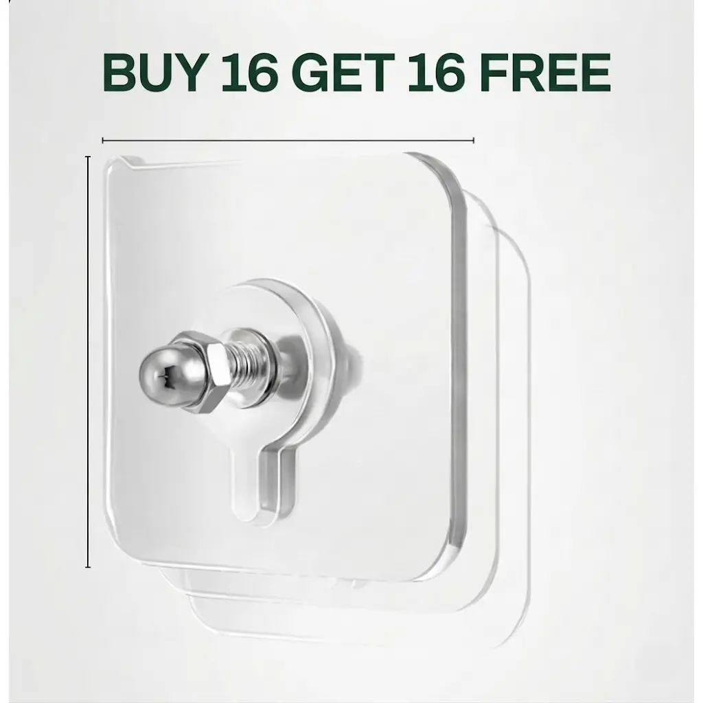 Buy 16 Get 16 Free!No Nail Adhesive Picture Hangers| Invisible Wall Mount Screw Hooks (32 Pack)