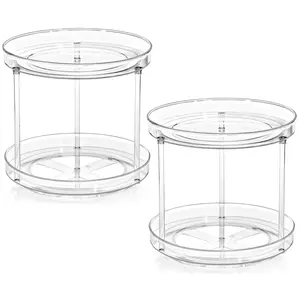Sorbus 2 Pack 2 Tier Clear Lazy Susan Organizer
