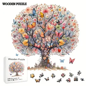 Tree of Life Animal Alien Wooden Jigsaw Puzzle, 501 Pieces, Perfect Birthday & Halloween Gift, Unique Decorative Item
