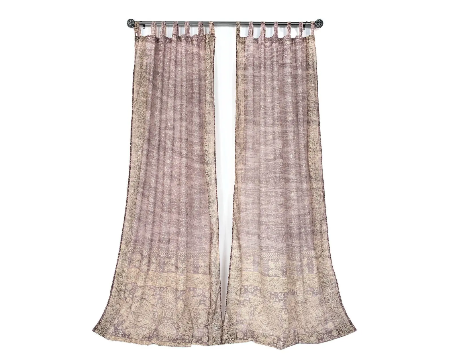 LILAC Collection Light-Filtering Boho Curtains 84"/96"L with Bed Canopy, Tapestry, Window Treatment for Living/Bedroom