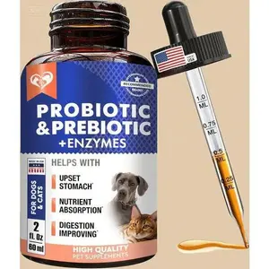 Digestive Health Supplement for Dogs & Cats - Enzymes Probiotics Prebiotics Gut Flora Support - Pet Food Topper for Constipation Diarrhea Relief - Natural Upset Stomach Remedy - Made in USA