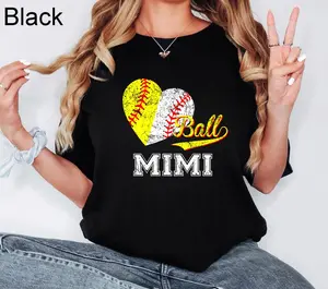BaseballSoftball Ball Heart Mimi Mother'S Day T-Shirt