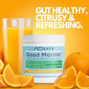 AD LIFE Good Mornin' Gut Detox & Digestion Support Powder with Apple Cider Vinegar L-Glutamine & Aloe Vera for Fast Acting Bloating Relief & Face Debloat - Morning Detox Drink for Reduced Bloating