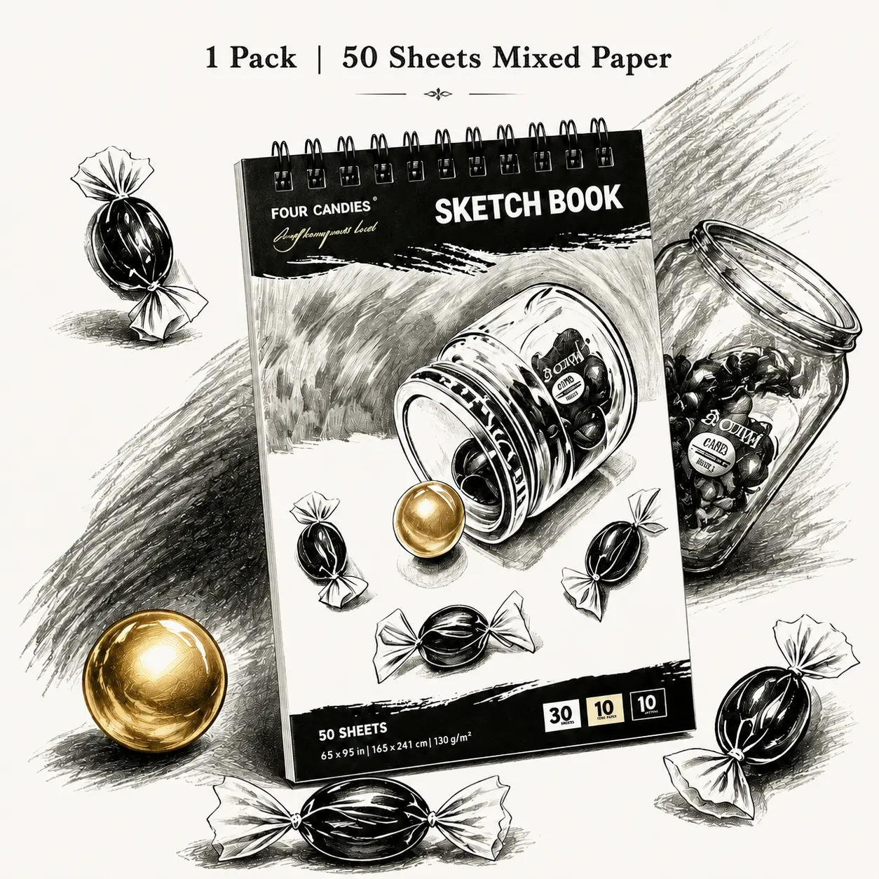 50 Sheets Sketchbook Only