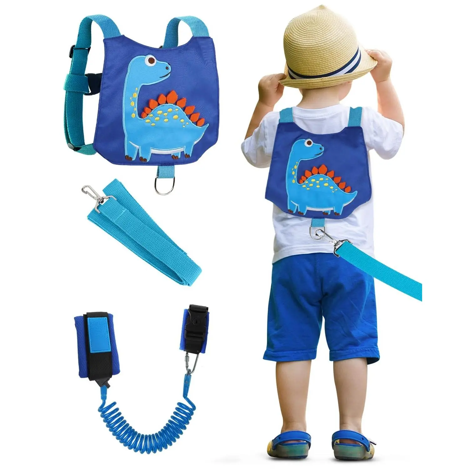 F-CPB12  Toddler Leash, Toddler Harness with Leash with Anti Lost Wrist Link for Kids, Baby Leash with Key, Kids Leashes for Boys