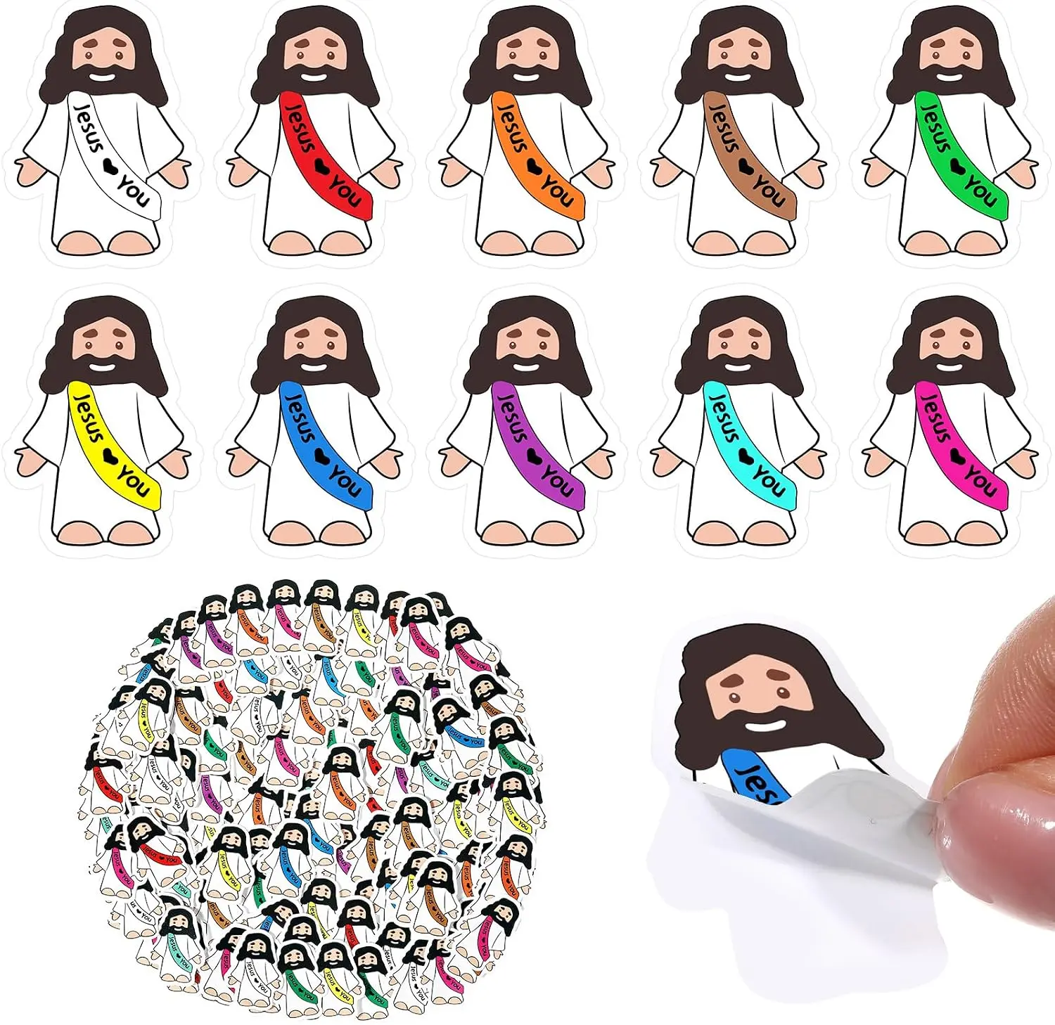 200Pcs Jesus Love You Stickers Bible Verse Sticker for Students Sunday School VBS Back to School Gift Inspirational Christian Stickers for Men Women Water Bottles Laptops Notebooks Journaling