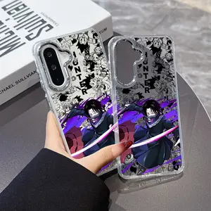 Classic Popular Adventure Anime HUNTERS Cartoon Phone Case for Samsung Galaxy A26, A36, A55, A35, A06, A16, A05, A14, A24, A34, A54, A15, A05S, A25, A23, A33, A53, A73, A13 4G/5G - Metallic Silvery Frame Transparent Soft Back Cover