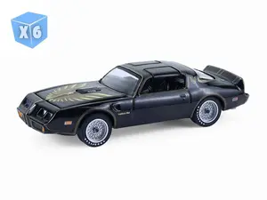 6 PACK 1979 Pontiac Firebird Trans Am - Rocky II (Hollywood Series 5) Diecast 1:64 Scale Model - Greenlight 44650C