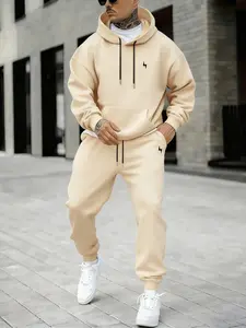 Hypemode Plus Size Set, Letter Print Hoodie & Jogger Pants, Casual Style, Comfortable Fit, Daily Wear, Fall & Winter Fashion