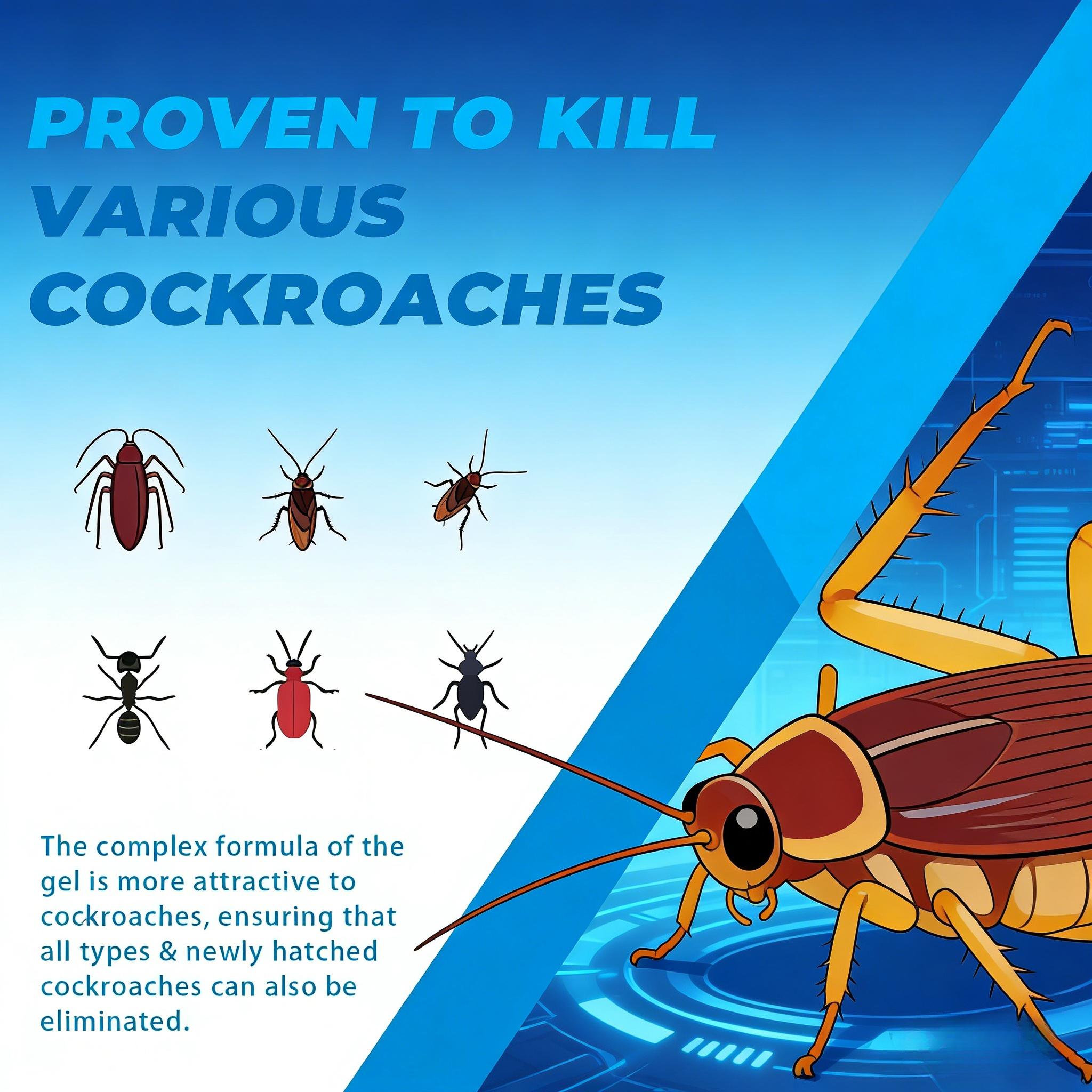 30g Roach Killer Gel Bait | Indoor & Outdoor Pest Control for German & American Roaches | Applicator with Precision Tip | 1/4 Pack Options