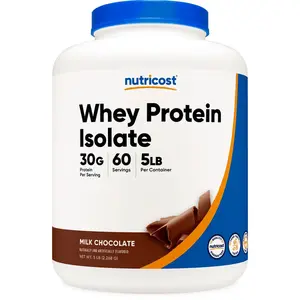 Nutricost Whey Protein Isolate (Chocolate) 5 LBS - Non-GMO & Gluten Free