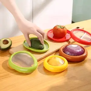 4 Pack Fruit Vegetable Shape Silicone Food Storage Saver Containers Set - Organiser, Boxes