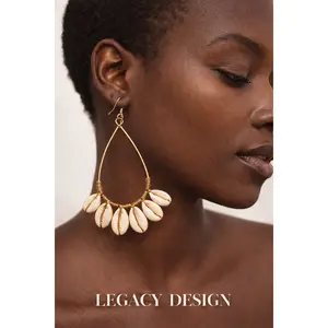 Sahara Cowrie Halo Earrings