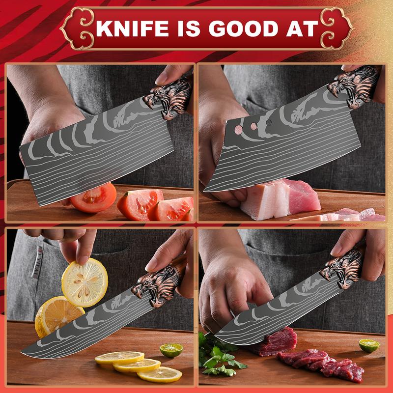 Knife Multicolor Premium Stainless Steel Cutlery Set Block Kitchen Knives super sharp kitchen knife Super Sharp masakan  rumahan
