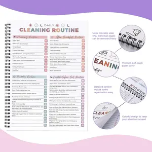 1PC Cleaning Planners, Home Cleaning Guide，Spring Cleaning Checklist, Preppy Cleaning Schedule for Dorm，mother'sdaygift