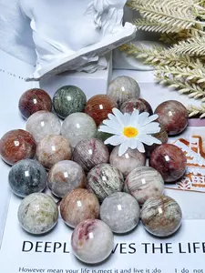 Natural Garden/Phantom/Ghost/Lodolite/Thousands layer Quartz Crystal Sphere Healing Orb 26mm