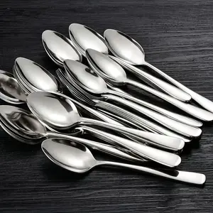 Stainless steel spoon, dessert spoon, cutlery set, spoons set, iron spoon, home stall spoon, suitable as a gift, for household and commercial use, digging watermelon and fruit, high-end restaurant