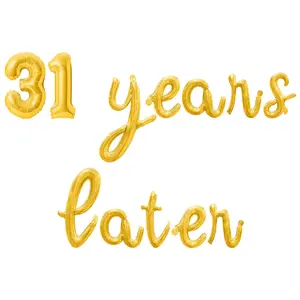 Cursive Script Letter Balloons - 31 YEARS LATER 16" Inch Alphabet Letters Foil Mylar Balloon 31st Birthday Party Banner