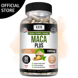 Kaya Naturals MACA | Maca Root for Women and Men | Black Pepper with Red, Yellow & Black Maca Root Powder | Natural Energy Herbal Supplement