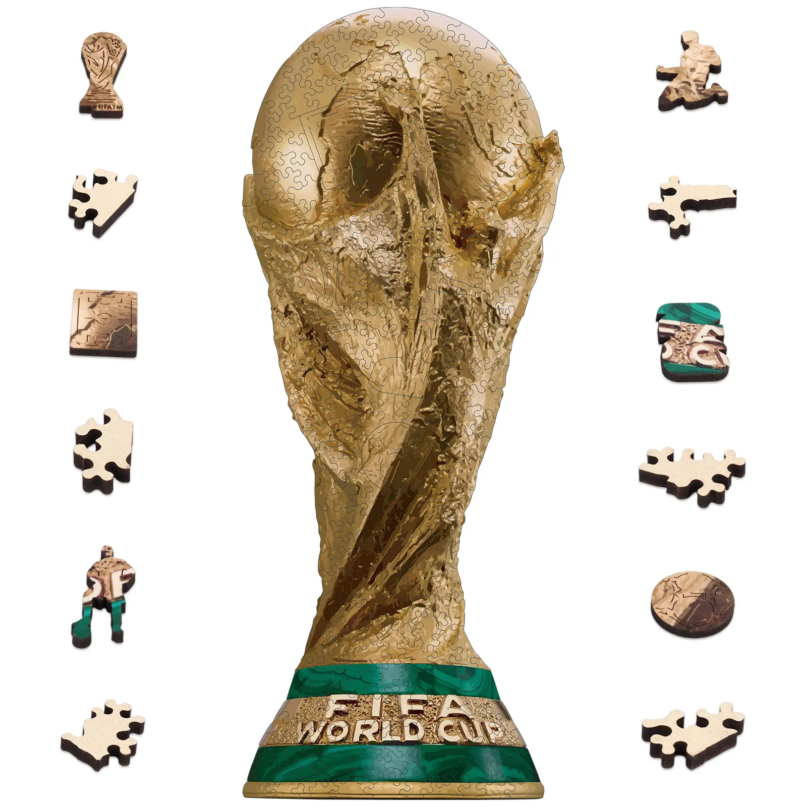 FIFA World Cup 2026 Irregular Wood Puzzle - 26PC BPA-Free Sturdy Construction, Warp-Resistant Satisfying Snap, Display-Ready Trophy Mini Design, Gift for Puzzle Enthusiasts