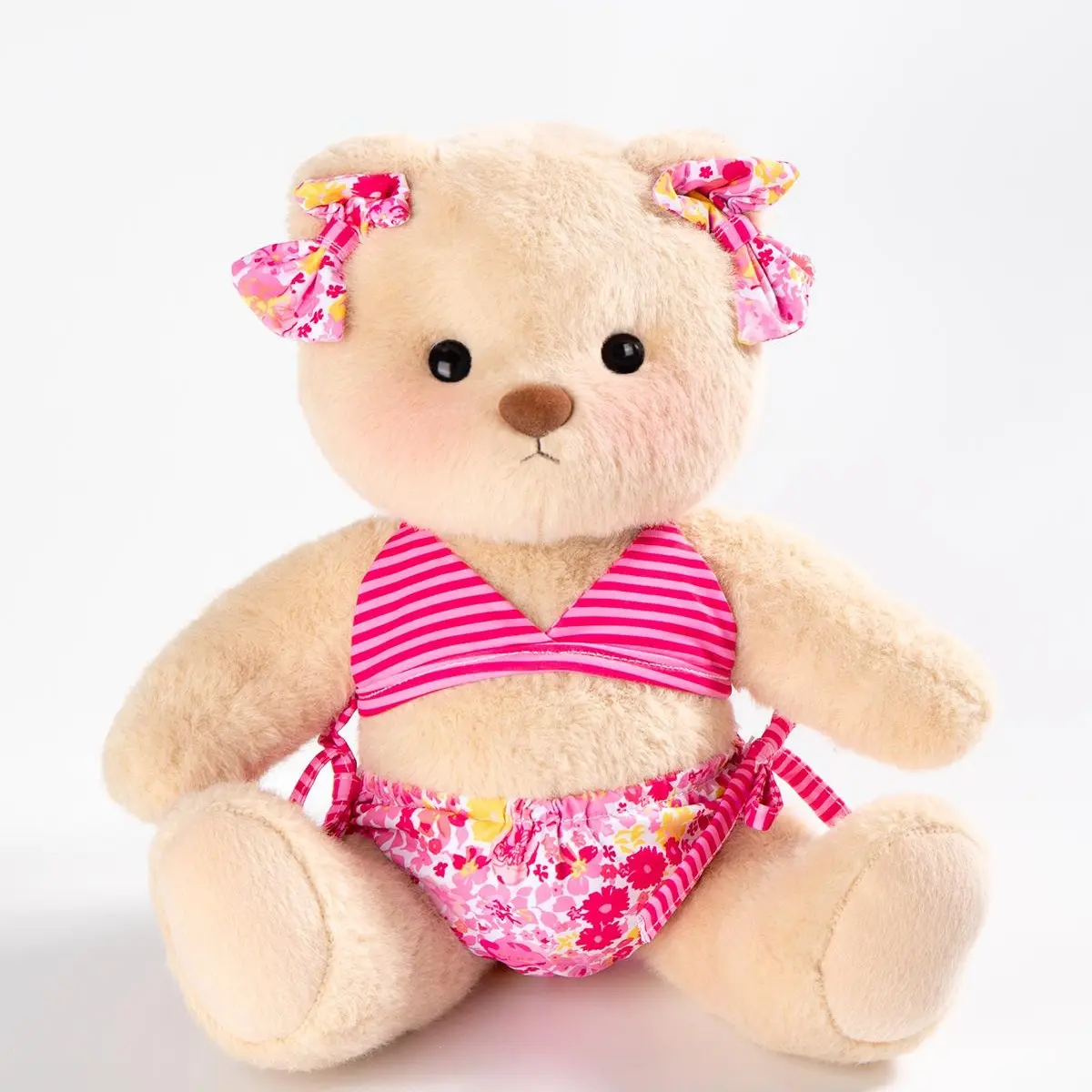 Getahug Pink Paradise Bikini Jointed Teddy Bear - 12in Cute Animal Design Huggable Handmade Stuffed Toy, Birthday Gift with Care Tips: Brush Lightly, Wash in Cold Water with Neutral Detergent, Do Not Put Small Parts in Mouth, Huggable Stuffed Animal