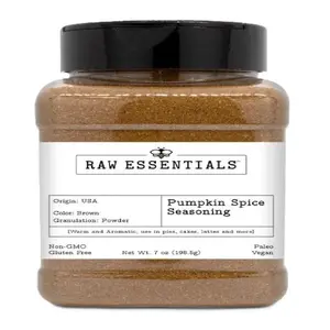 Raw Essentials Pumpkin Spice Seasoning | Warm & Aromatic Blend for Pies, Cakes, Lattes & More | Non-GMO, Gluten-Free, Paleo, Vegan | 7 Ounce