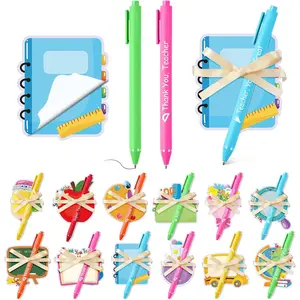 24 Sets Teacher Sticky Notes and Pens Set Teacher Appreciation Gifts Bulk Pencil Book Blackboard  Bouquet Shaped Self Sticky Notepads Ballpoint Pens for Teacher  School Supplies